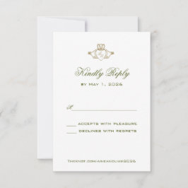 Tarjeta de respuesta de boda Claddagh
