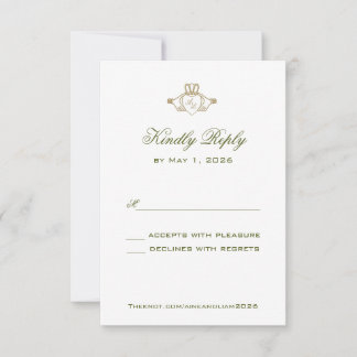 Tarjeta de respuesta de boda Claddagh