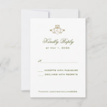 Tarjeta de respuesta de Boda Claddagh