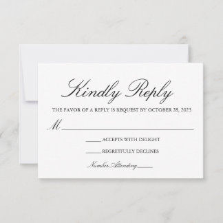 Tarjeta de respuesta de Boda clásica