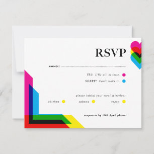 Tarjeta de respuesta de boda Colour Pop