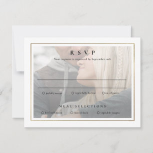 Tarjeta de respuesta de boda con 2 fotos Classic E
