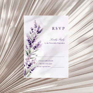 Tarjeta de respuesta de boda con acuarela floral d