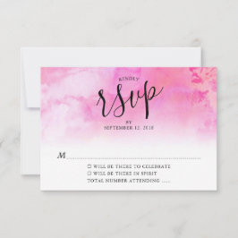 Tarjeta de respuesta de boda con acuarela ombre -