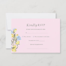 Tarjeta de respuesta de boda con acuarela pastel d