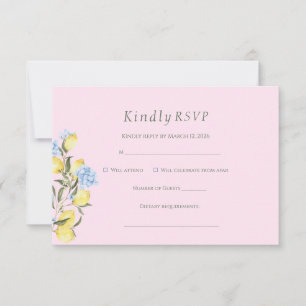 Tarjeta de respuesta de boda con acuarela pastel d
