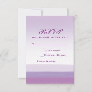 Tarjeta de respuesta de boda con acuarela púrpura 