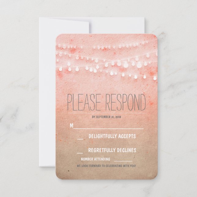 Tarjeta de respuesta de boda con acuarelas de rubo (Anverso)