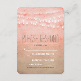 tarjeta de respuesta de boda con acuarelas rosadas