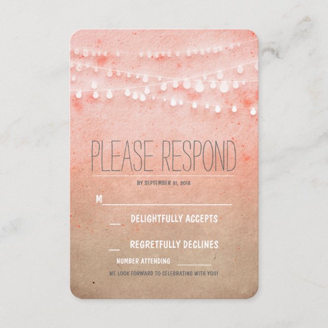 tarjeta de respuesta de boda con acuarelas rosadas (Anverso)