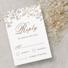 Tarjeta de respuesta de boda con aliento de bebé s