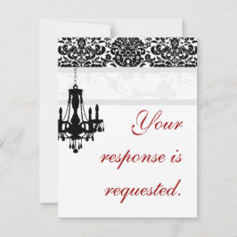 Tarjeta de respuesta de boda con araña elegante da