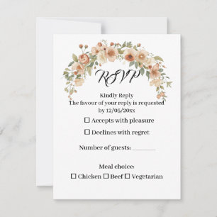 Tarjeta de Respuesta de Boda con Arco Floral Román