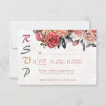 Tarjeta de respuesta de boda con arco y lazo de ci