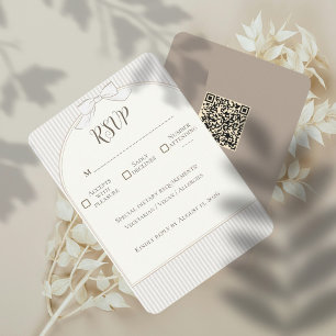 Tarjeta de respuesta de boda con arco y lazo de ci