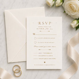 Tarjeta de respuesta de boda con aspecto minimalis