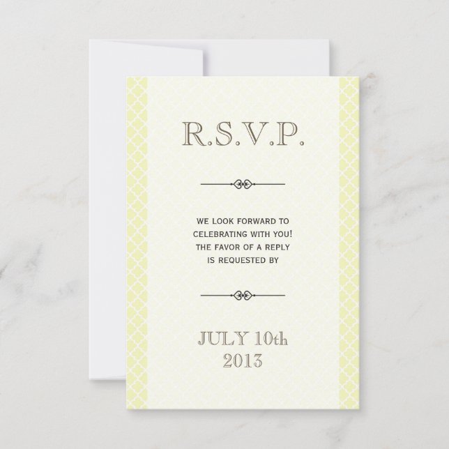 Tarjeta de respuesta de boda con azulejo marroquí  (Anverso)