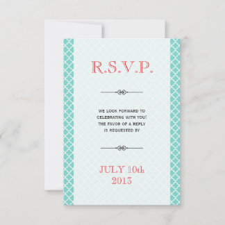 Tarjeta de respuesta de boda con azulejo marroquí