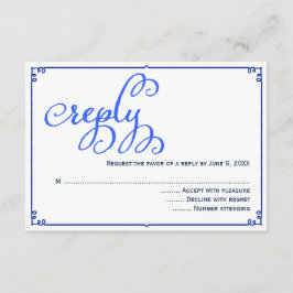 Tarjeta de respuesta de boda con caligrafía de blu