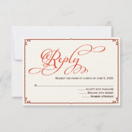Tarjeta de respuesta de boda con caligrafía de col