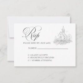 Tarjeta de respuesta de boda con caligrafía de igl