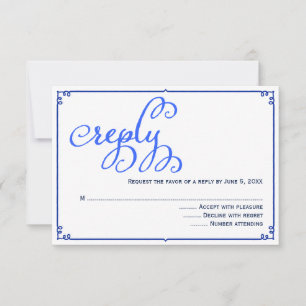 Tarjeta de respuesta de boda con caligrafía de ton