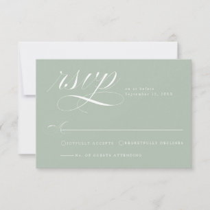 Tarjeta de respuesta de boda con caligrafía elegan