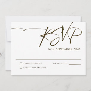 Tarjeta de respuesta de boda con caligrafía elegan