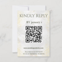 Tarjeta de respuesta de boda con código QR de acua