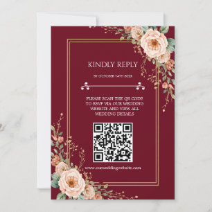 Tarjeta de respuesta de boda con código QR de Borg