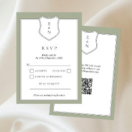 Tarjeta de respuesta de boda con código QR de cres
