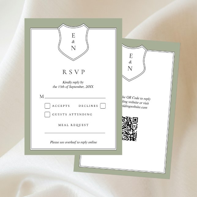 Tarjeta de respuesta de boda con código QR de cres (Subido por el creador)