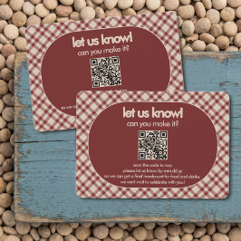 Tarjeta de Respuesta de Boda con Código QR de Cuad