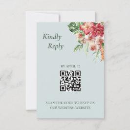 Tarjeta de respuesta de boda con código QR de eleg