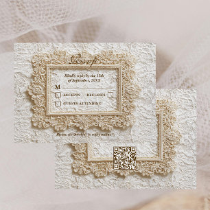 Tarjeta de respuesta de boda con código QR de enca