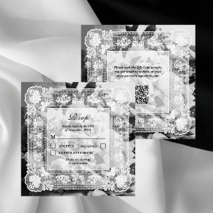 Tarjeta de respuesta de boda con código QR de foto