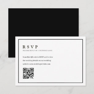 Tarjeta de respuesta de boda con código QR de marc