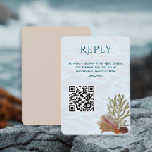 Tarjeta de respuesta de boda con código QR de Mare