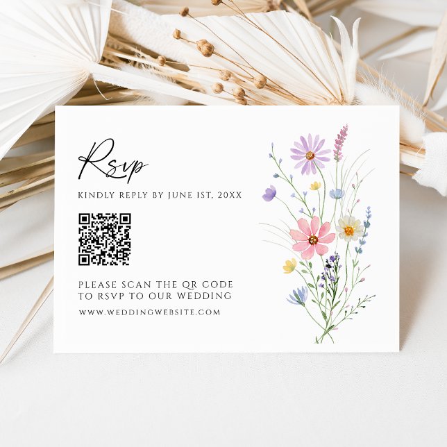 Tarjeta de respuesta de boda con código QR para ja (Subido por el creador)