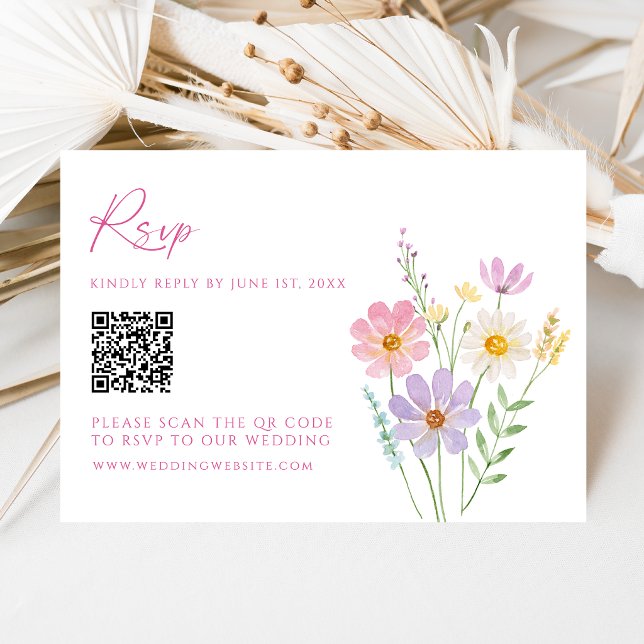 Tarjeta de respuesta de boda con código QR para ja (Subido por el creador)