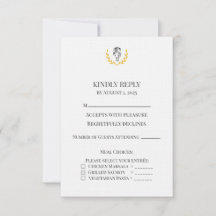 Tarjeta de respuesta de boda con cresta de caballo