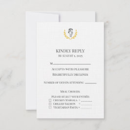 Tarjeta de respuesta de boda con cresta de caballo