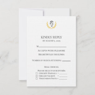 Tarjeta de respuesta de boda con cresta de caballo