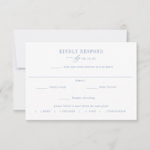 Tarjeta de respuesta de boda con elección de comid