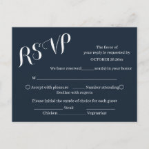 Tarjeta de respuesta de boda con elegante letra sc
