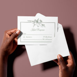 Tarjeta de respuesta de boda con estampado de toil