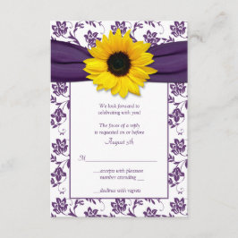 Tarjeta de respuesta de boda con estampado floral 