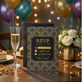 Tarjeta de respuesta de boda con estilo bordado Ar