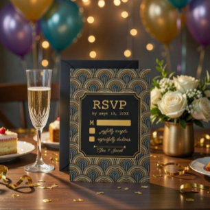 Tarjeta de respuesta de boda con estilo bordado Ar