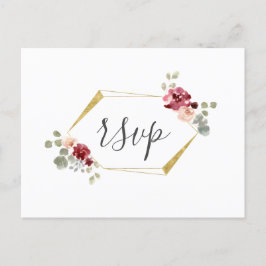 Tarjeta de respuesta de boda con flor de eucalipto